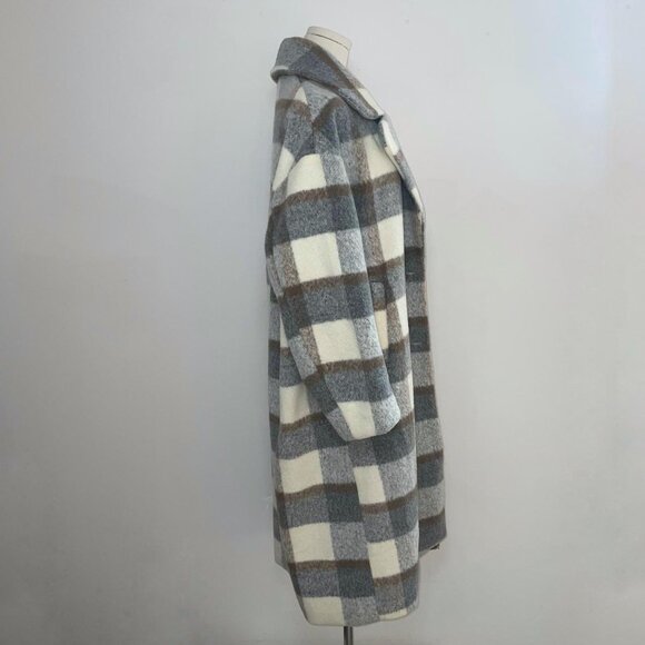 Fashion Nova Plaid Wool Blend Longline Coat | Women’s Size S - Picture 2 of 5